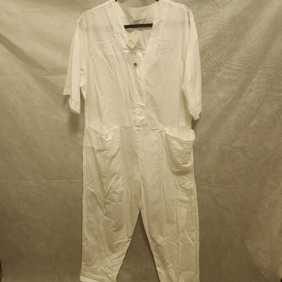 Free People Free-est Feels So Right Cotton Jumpsuit in Ivory - Picture 1 of 6